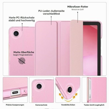 Tenký kryt MoKo pre Samsung Galaxy Tab A11+ Plus/A9+ 11 palcov s 3 kvetmi a ružovou vrstvou pre 11