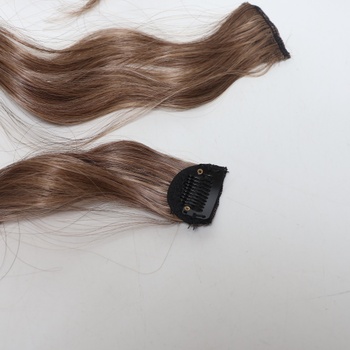 BARSDAR Clip in predlžovanie vlasov, 50 cm dlhé vlnité hnedé vlasy Clip in 6 kusov Celohlavový