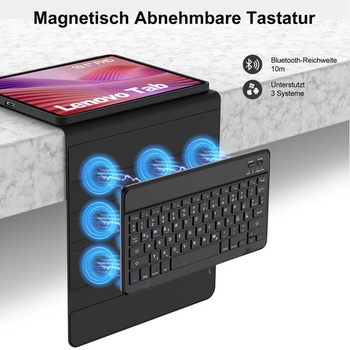 Puzdro s klávesnicou pre Lenovo Tab 10.1 palce 2025 (TB-311FU), čierne, jednofarebné