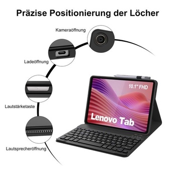 Puzdro s klávesnicou pre Lenovo Tab 10.1 palce 2025 (TB-311FU), čierne, jednofarebné