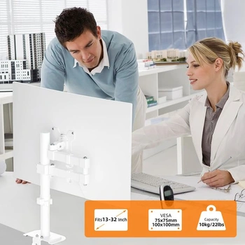Držák monitoru Bracwiser, rameno pro jeden monitor, výškově nastavitelný otočný stojan na monitor
