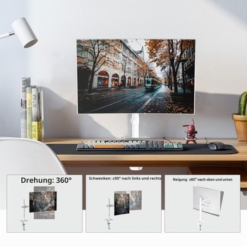 Držiak monitora Bracwiser, rameno pre jeden monitor, výškovo nastaviteľný otočný stojan na monitor