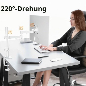 Držiak monitora Bracwiser, rameno pre jeden monitor, výškovo nastaviteľný otočný stojan na monitor