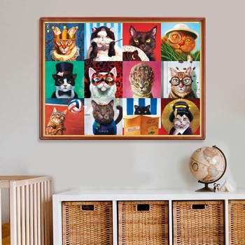 Puzzle pro dospělé, 1000 dílků, design kočky s motivem make-upu, 70 x 50 cm. Vzdělávací puzzle pro