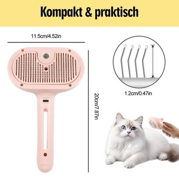 Aohcae kefa na mačky s parou, multifunkčný hrebeň na mačky, dobíjacia parná kefa pre mačky a