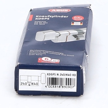 Valcová gombíková cylindrická rukoväť Abus KD6PSN Z40/K40 mm čierna, niklovaná