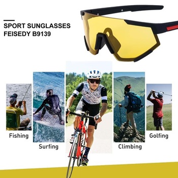 FEISEDY Sportovní sluneční brýle Pánské cyklistické brýle Dámské zrcadlové B9139