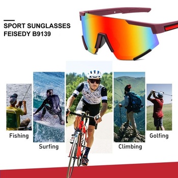 FEISEDY Športové slnečné okuliare Pánske cyklistické okuliare Dámske zrkadlové B9139