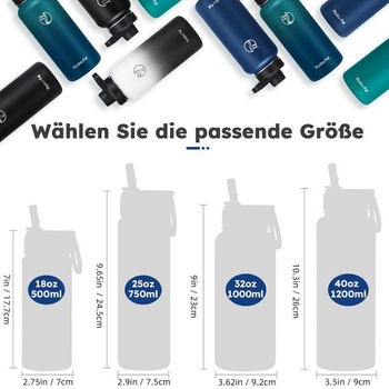 HydroPal nerezová izolovaná láhev na pití s brčkem a 2 víčky, 750 ml, eukalyptově zelená –