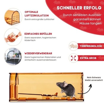 Pasca na myši PATTLER ® Live Mouse Trap, XL - oranžová, 1 kus