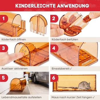 Pasca na myši PATTLER ® Live Mouse Trap, XL - oranžová, 1 kus