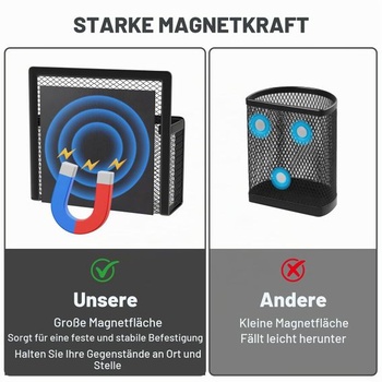 Magnetický držiak na perá MoKo, 2 kusy zo sieťoviny, čierny