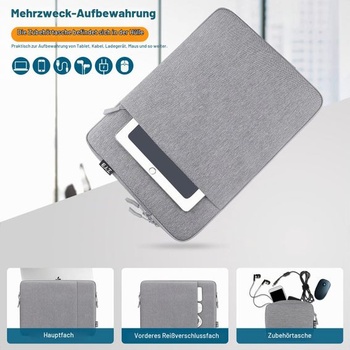 Pouzdro na notebook ZYB 16 palců Brašna na notebook 16 palců s taškou na příslušenství - šedá 16
