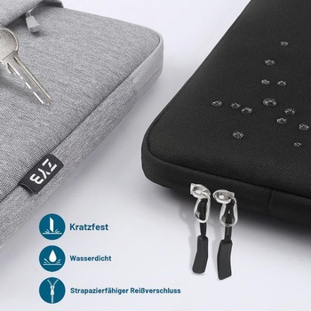 Pouzdro na notebook ZYB 16 palců Brašna na notebook 16 palců s taškou na příslušenství - šedá 16