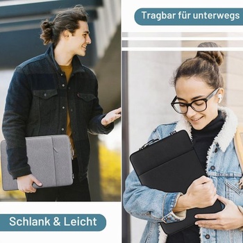 Pouzdro na notebook ZYB 16 palců Brašna na notebook 16 palců s taškou na příslušenství - šedá 16