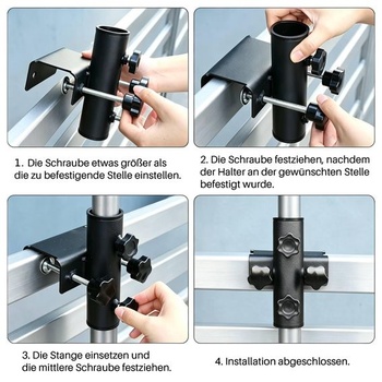 Nastavitelný držák slunečníku na zábradlí balkonu