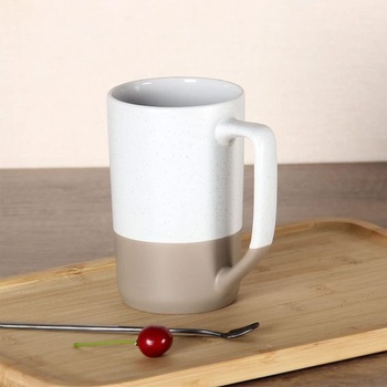 Veľký hrnček na kávu s objemom 500 ml, dvojfarebný kombinovaný veľký keramický hrnček na čaj s veľkým