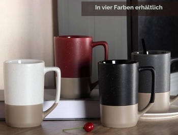 Veľký hrnček na kávu s objemom 500 ml, dvojfarebný kombinovaný veľký keramický hrnček na čaj s veľkým
