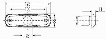 HELLA 2PS 962 964-031 Bočné obrysové svetlo - Obrysové svetlo 12V