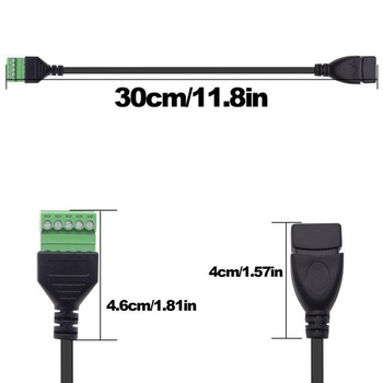 Kábel USB 2.0 A so skrutkovacou svorkovnicou, nepájivý adaptér USB 2.0 na 5pinovú skrutkovaciu