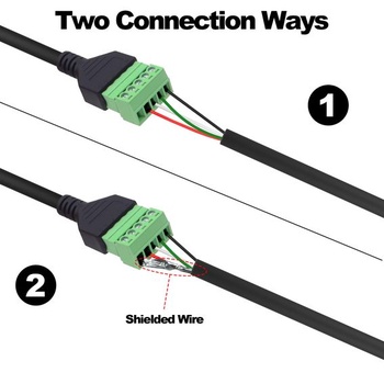 Kábel USB 2.0 A so skrutkovacou svorkovnicou, nepájivý adaptér USB 2.0 na 5pinovú skrutkovaciu