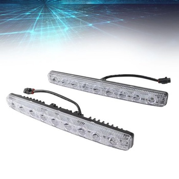 Denní svícení, auto, denní svícení pro auta, světlomety / světlomety, 2 kusy, bílá, 9 LED diod,