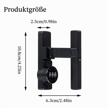 Zámok na 90stupňové dvere stodoly, posuvný zámok s heslom, závora, závora, vŕtanie nie je nutné,