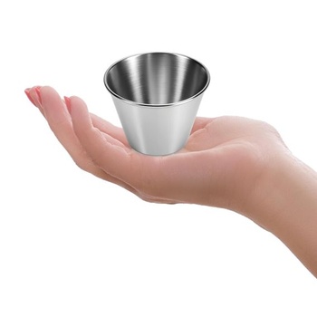 Com-four® 16x Misky na omáčku s víčky, Malé misky Ø 6 cm 16 kusů - stříbrné barvy s víčky