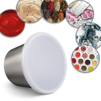 Com-four® 16x Misky na omáčku s víčky, Malé misky Ø 6 cm 16 kusů - stříbrné barvy s víčky
