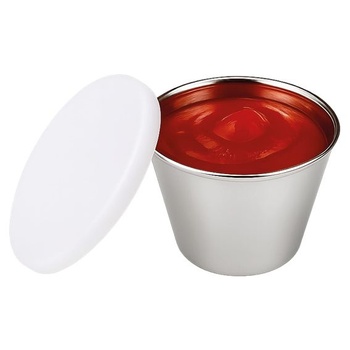 Com-four® 16x Misky na omáčku s viečkami, Malé misky Ø 6 cm 16 kusov - strieborné farby s viečkami