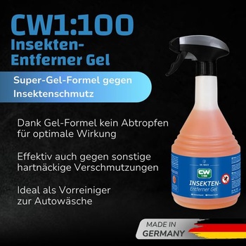 DR. WACK CW1:100 Gél na odstraňovanie hmyzu do auta 750 ml - Sprej so super gélovým zložením - Jemné