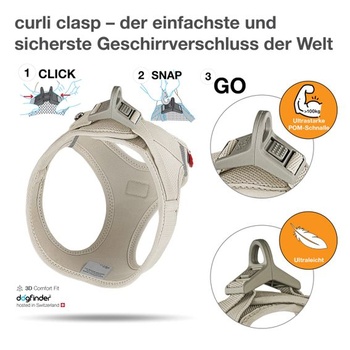 Postroj vesta curli Clasp Air-Mesh světle hnědá M světle hnědá střední