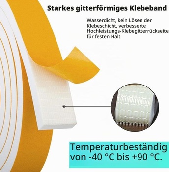 Samolepicí těsnicí páska na dveře, 12 mm (Š) x 6 mm (H) / 8 m (D), na dveře a okna. Pěnová lepicí