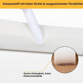 Samolepicí těsnicí páska na dveře, 12 mm (Š) x 6 mm (H) / 8 m (D), na dveře a okna. Pěnová lepicí