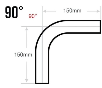 Silikónové koleno 90 stupňov s vnútorným priemerom 22 mm, čierne - silikónové hadice do auta 90 stupňov,