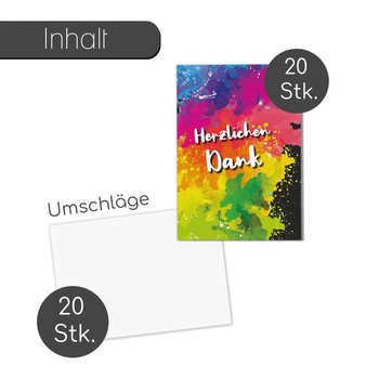Younikat 20dílná sada děkovných kartiček pro iniciační obřady mládeže, obálky DIN A6 - dv1543