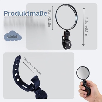 Zrkadlá na bicykel (2 kusy) – HD otočné 360° sklopné spätné zrkadlá na riadidlá 20–38 mm, univerzálne