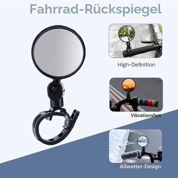 Zrkadlá na bicykel (2 kusy) – HD otočné 360° sklopné spätné zrkadlá na riadidlá 20–38 mm, univerzálne