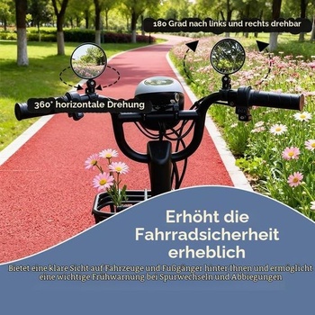 Zrkadlá na bicykel (2 kusy) – HD otočné 360° sklopné spätné zrkadlá na riadidlá 20–38 mm, univerzálne