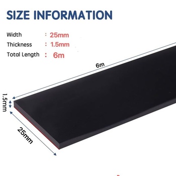 Samolepiace gumové pásky, neoprénová gumová rohož, gumová doska, (25 mm (Š) x 1,5 mm (H) x 6 m (D))