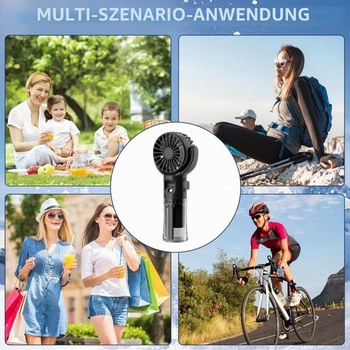 Ručný ventilátor s vodným chladením, prenosný dobíjací ručný ventilátor, 4 režimy a pútko na
