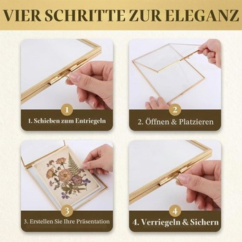 Závesné obrazové rámy, zlaté sklenené obrazové rámy 15x10 cm, geometrické obrazové rámy,
