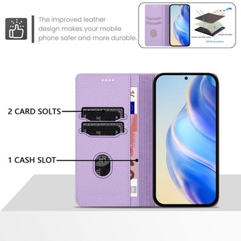 Kožené pouzdro se vzorem liči pro Honor 600 Pro/Honor 600, ochranné pouzdro ve stylu peněženky s
