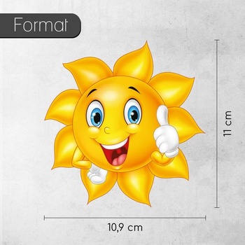 Nálepka younikat Smile Sun 11 cm žltá - kfz734 Sun Smiley 11 cm