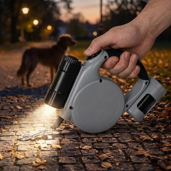 Samonavíjacie vodítko pre psov 5M, nylonové samonavíjacie vodítko pre malé a stredné psy do 20 kg, s
