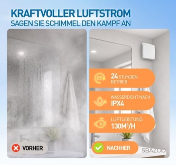 100mm tichý kúpeľňový ventilátor 130m³/h do kúpeľne, garáže, WC – biely L01 Basic