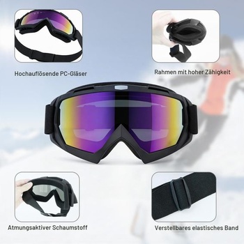 Lyžiarske okuliare, motokrosové okuliare, lyžiarske a snowboardové okuliare s nastaviteľným teleskopickým