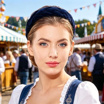 Tradičná pletená čelenka, čelenka Oktoberfest pre ženy, zamatový pletený vzhľad dirndl pre ženy,