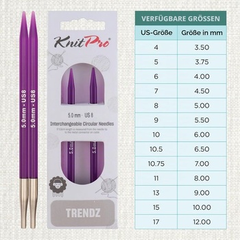 Vymeniteľné kruhové ihlice KnitPro Trendz 5