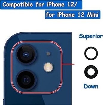 Náhradná sklenená šošovka pre zadnú kameru pre iPhone 12 a iPhone 12 Mini, s predinštalovaným